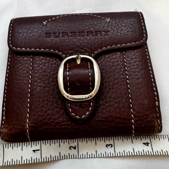 Burberry Brown Leather Buckle Flap French Wallet - Picture 6 of 15
